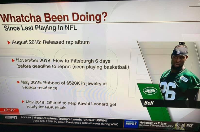 ESPN Graphic Exposes Le’Veon Bell for Being Focused on Everything But Football