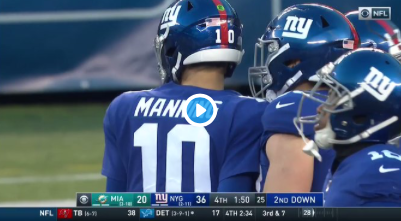 WATCH: Giants’ Eli Manning Exits Field to Roaring Crowd