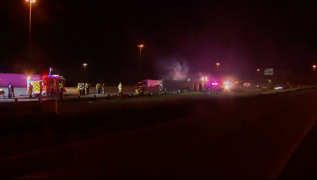 WATCH: Semi Full of Toilet Paper Burns in Texas Crash