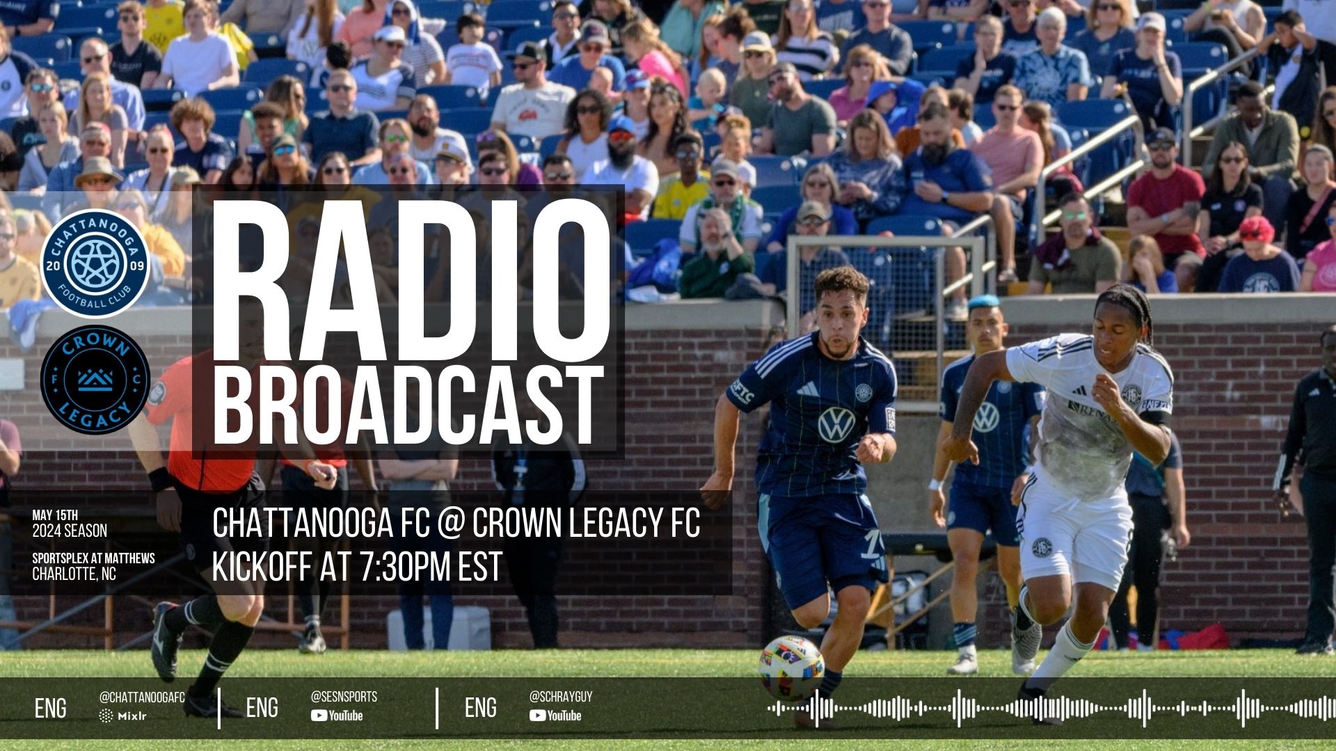 Chattanooga FC Seeks to Extend Winning Streak Against Crown Legacy FC